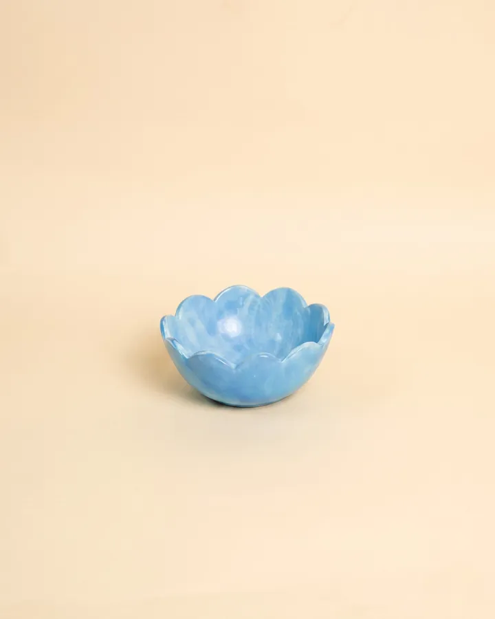 Blue Scalloped Bowl