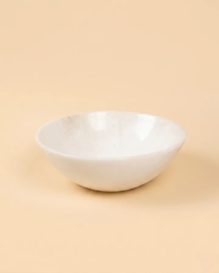 Classic White Marbled Bowl