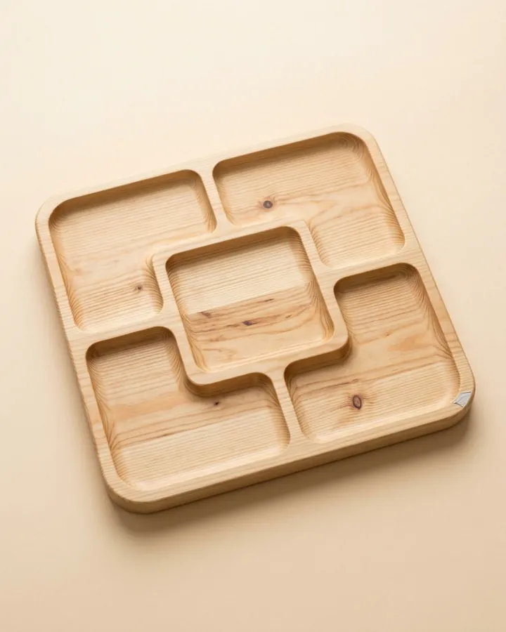 Square 5-Grid Tray