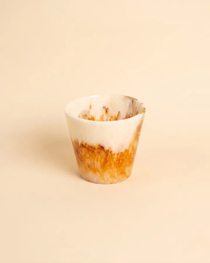 Two-Toned Marbled Resin Cup