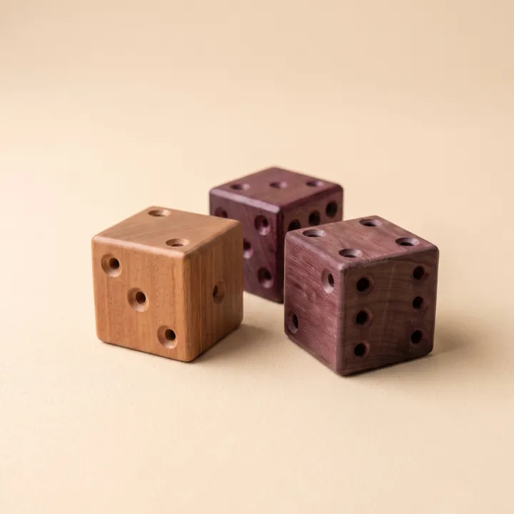 Wooden 3-Dice Set