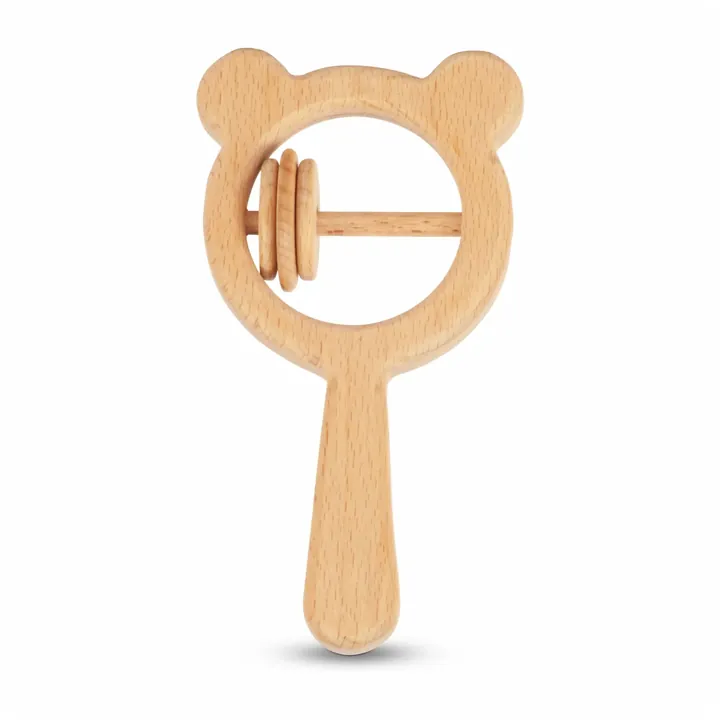 Wooden Baby Rattle – Bear