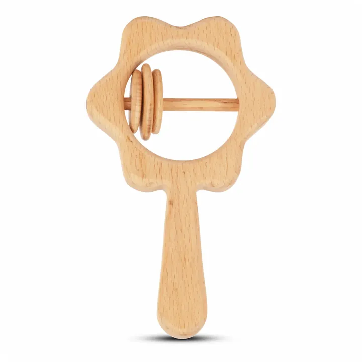 Wooden Baby Rattle – Flower