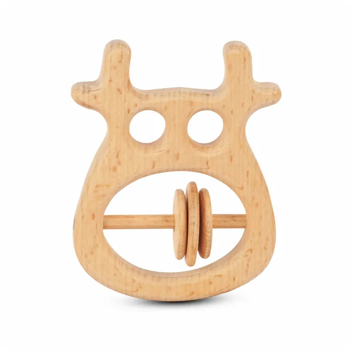 Wooden Baby Rattle – Reindeer
