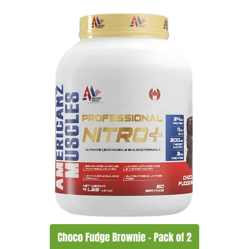 Americanz Muscles Professional Nitro Whey Protein | Pack of 2 (4Lbs + 4Lbs)