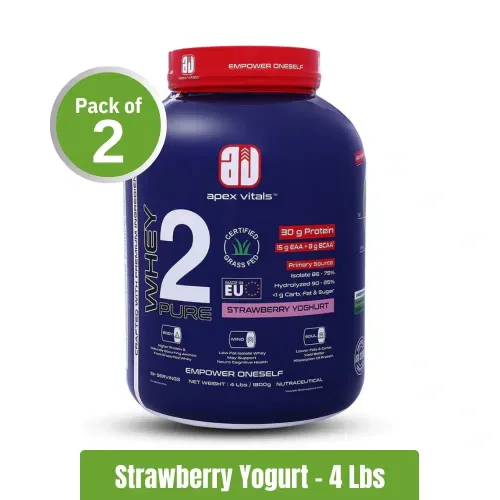Apex Vitals Whey 2 Pure | Pack of 2 (4 Lbs+ 4 Lbs)