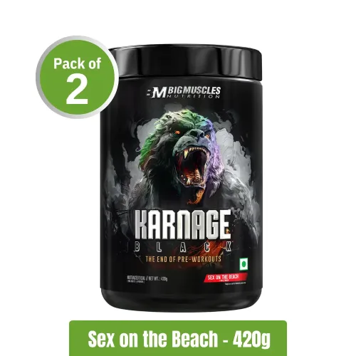 Bigmuscles Nutrition Karnage Black Pre-Workout | Pack of 2 (420g + 420g)