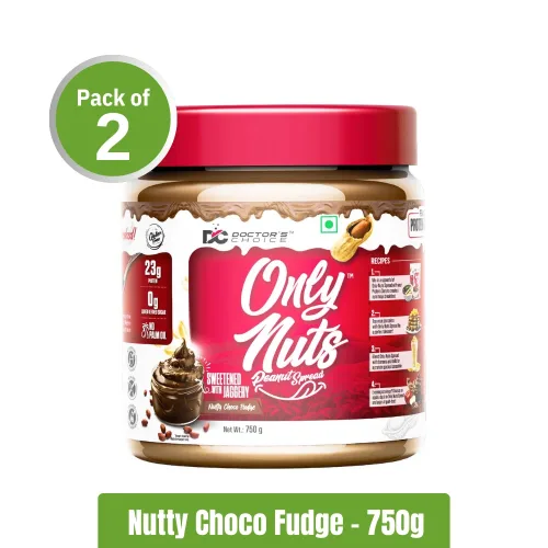 Doctors Choice Only Nuts Peanut Spread | Pack of 2 (750g x2)