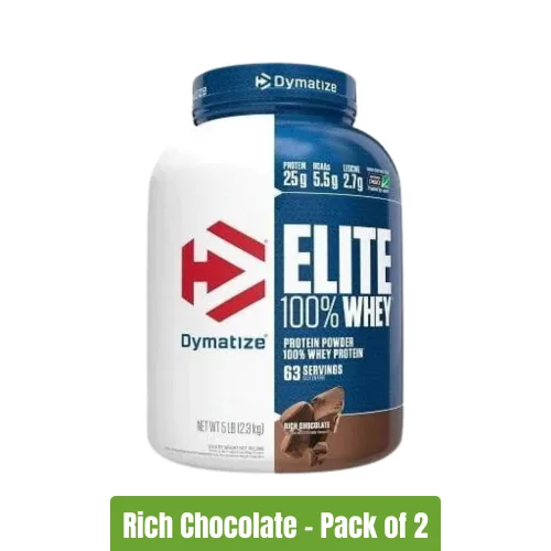 Dymatize Elite 100% Whey Protein | Pack of 2 (5Lbs + 5Lbs)