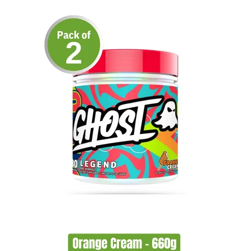 Ghost Legend Pre-Workout, Pack of 2 (660g+660g), Orange Cream