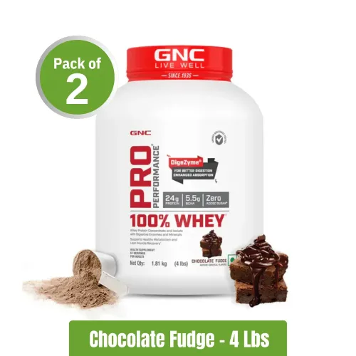 GNC Pro Performance 100% Whey | Pack of 2 (4lbs + 4lbs)