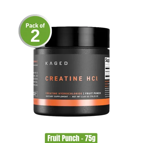Kaged Creatine HCL, Pack of 2 (75g+75g), Fruit Punch
