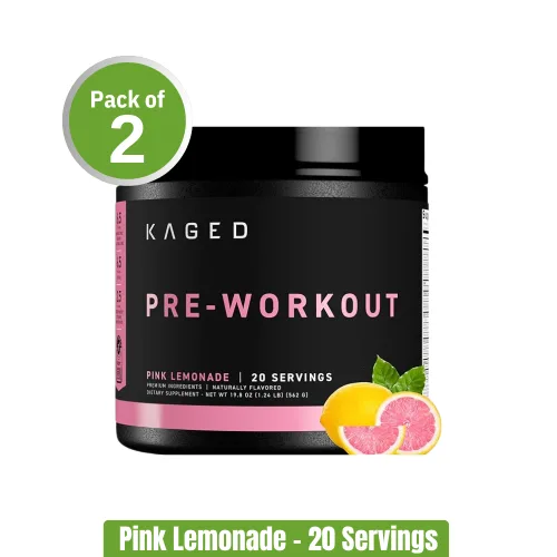 Kaged Muscle Pre-Workout ,Pack of 2 (20+20 Servings), Pink Lemonade