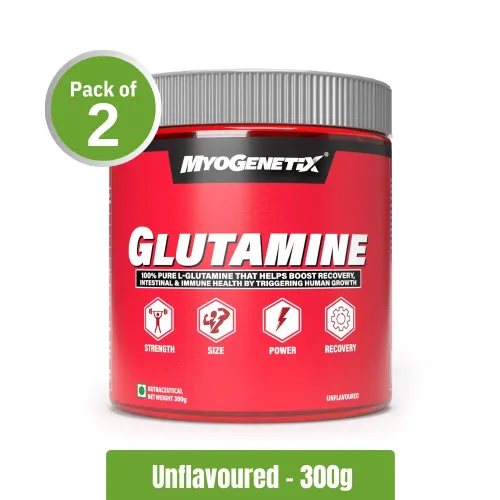 Myogenetix Glutamine | Pack of 2 (300g+300g)