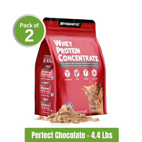 Myogentix Whey Protein Concentrate | Pack of 2 (4.4 Lbs +4.4 Lbs)