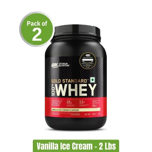 Optimum Nutrition Gold Standard 100% Whey Protein | Pack of 2 (2Lbs + 2Lbs)