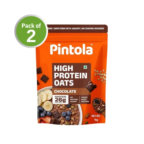 PINTOLA High Protein Oats | Pack of 2 (1Kg+1Kg)