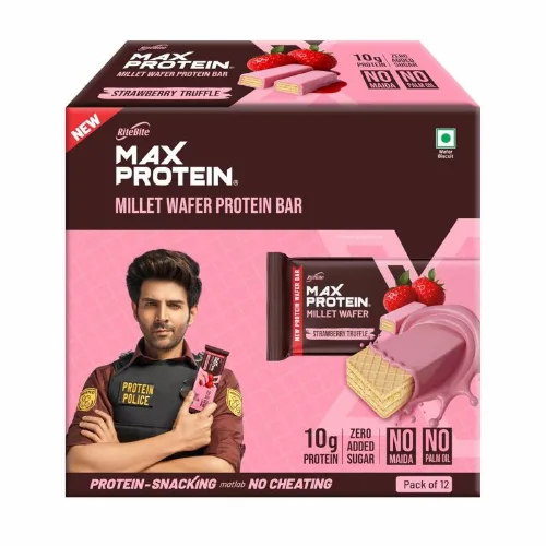 RiteBite Max Protein Millet Wafer Bars – Pack of 12 Bars