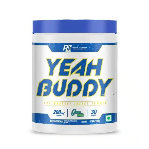 Ronnie Coleman Yeah Buddy Pre-Workout Powder, 270 g (0.59 lb), Green Apple