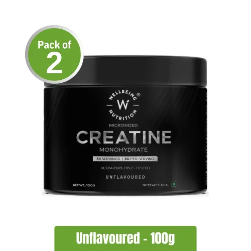 Wellbeing Nutrition Creatine Monohydrate | Pack of 2 (100g+100g)