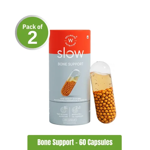Wellbeing Nutrition Slow Bone Support | Pack of 2 (60+60 Capsules)