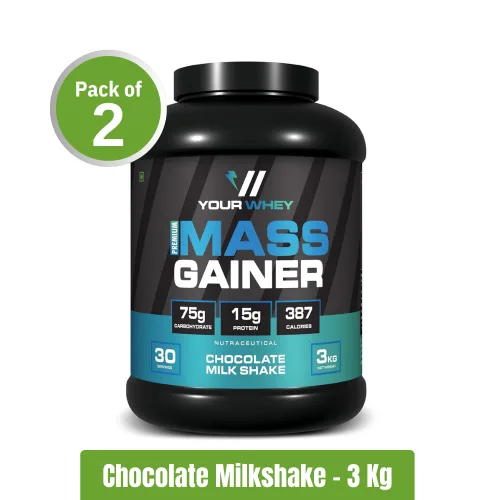 YOURWHEY Premium Mass Gainer | Pack of 2 (3Kg+3Kg)