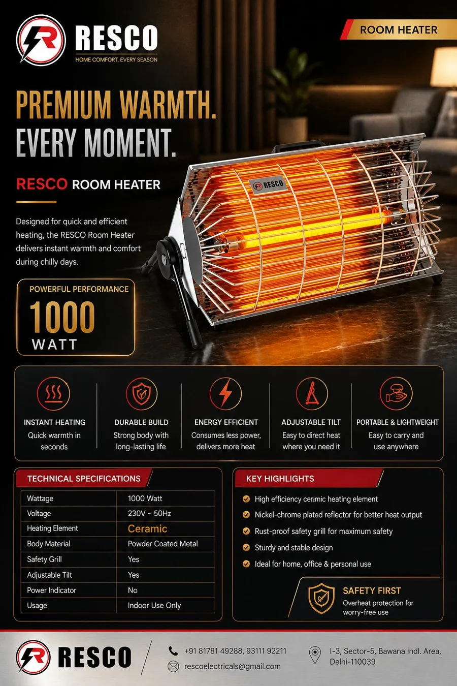 Room heater · 1000 W