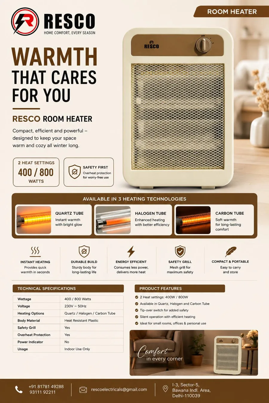 Room heater · 400 / 800 W